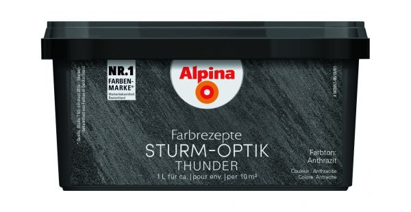 Alpina Farbrezepte Metall Effekt Sturm Anthrazit 1ltr