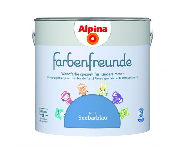 Alpina Farbenfreunde Seebärblau Nr. 12 - Wandfarbe blau - Konservierungsmittelfrei