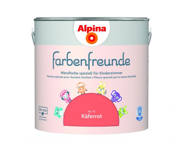 Alpina Farbenfreunde Käferrot Nr. 15 - Wandfarbe rot - Konservierungsmittelfrei