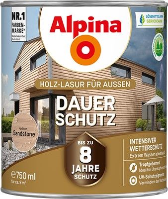 Alpina Dauer-Schutz Holzlasur Sandstone für außen