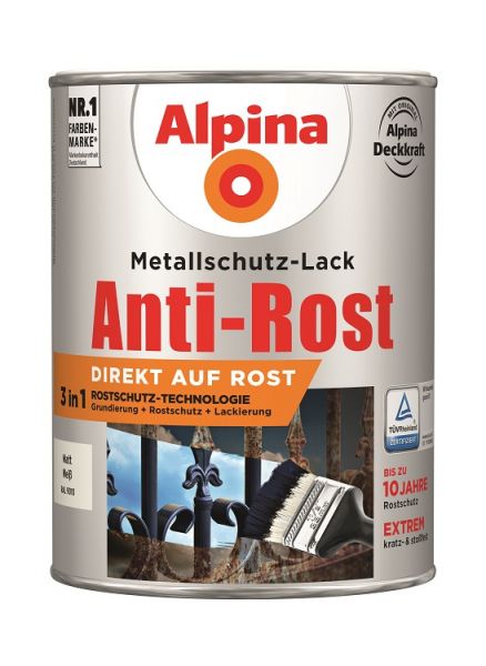 Alpina Anti-Rost Metallschutz-Lack matt weiß