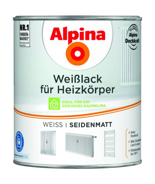 Alpina Weißlack für Heizkörper seidenmatt
