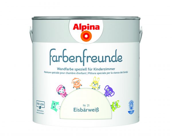 Alpina Farbenfreunde Eisbärweiß Nr 21 - Wandfarbe weiß - Konservierungsmittelfrei