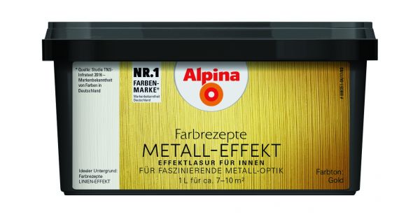Alpina Farbrezepte Metall Effekt Gold 1ltr