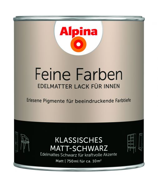 Alpina Feine Farben Lack Klassisch Matt Schwarz