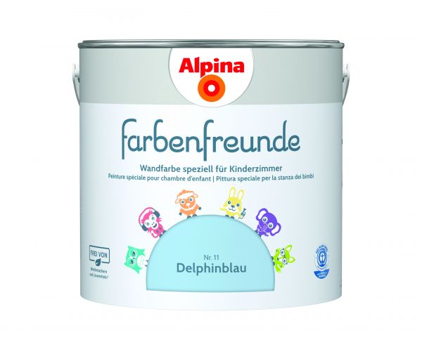 Alpina Farbenfreunde Delpinblau Nr. 11 - Wandfarbe blau - Konservierungsmittelfrei