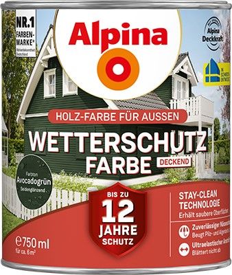 Alpina Wetterschutz-Farbe deckend avocadogrün Holzfarbe