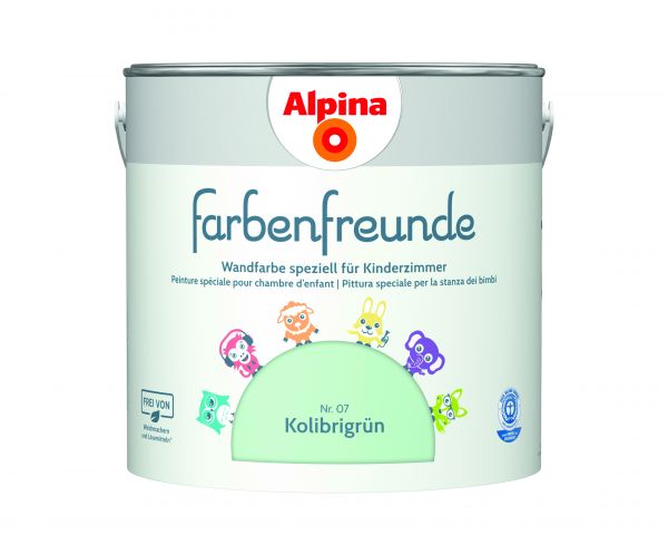 Alpina Farbenfreunde Kolibrigrün Nr. 07 - Wandfarbe grün - Konservierungsmittelfrei