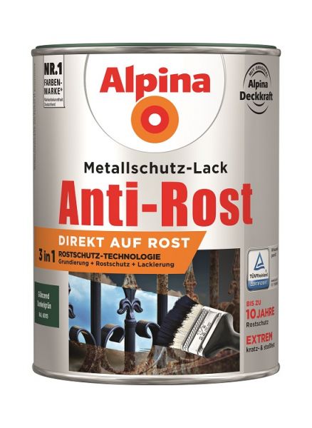 Alpina Anti-Rost Metallschutz-Lack glänzend dunkelgrün