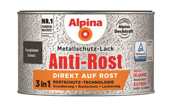 Alpina Anti-Rost Metallschutz-Lack Eisenglimmer schwarz