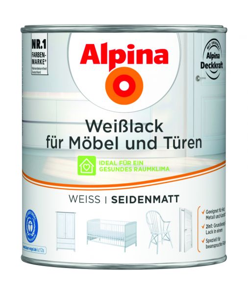 Alpina Weißlack für Möbel & Türen seidenmatt