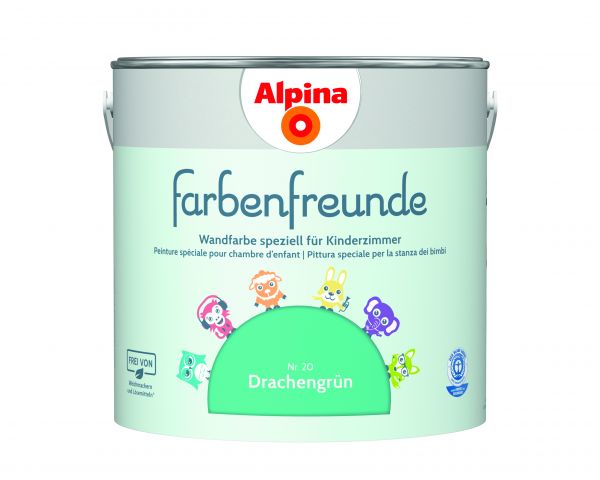 Alpina Farbenfreunde Drachengrün Nr. 20 - Wandfarbe grün - Konservierungsmittelfrei