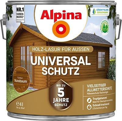 Alpina Dauer-Schutz Holzlasur Nußbaum für außen