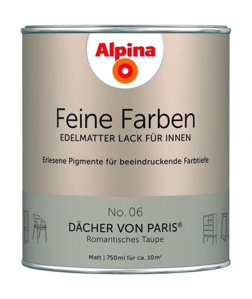 Alpina Feine Farben Lack Dächer von Paris 750ml, Innen matt