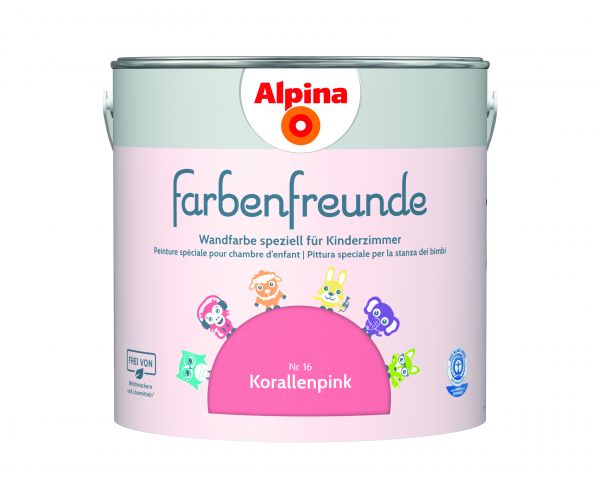 Alpina Farbenfreunde Korallenpink Nr. 16 - Wandfarbe pink - Konservierungsmittelfrei